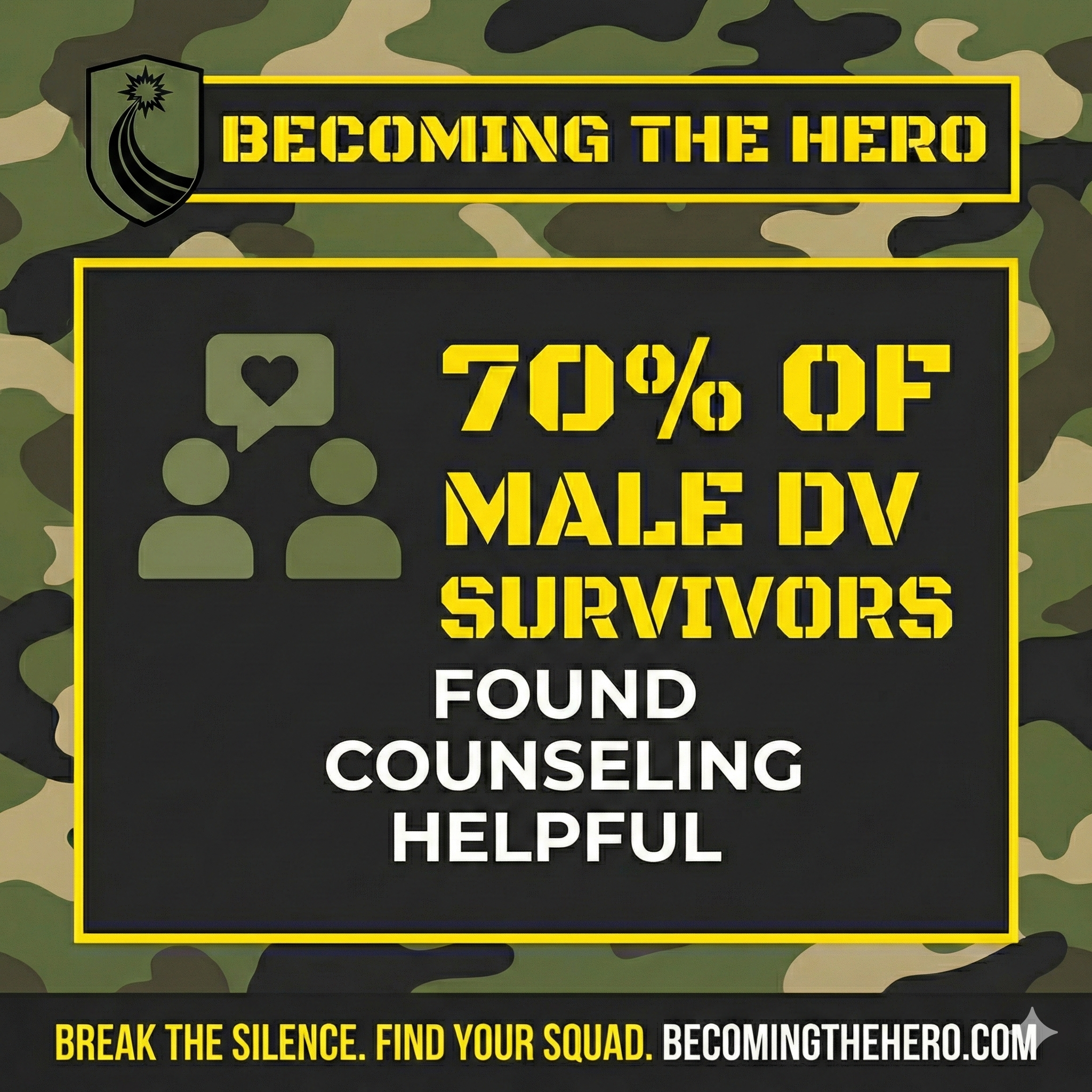 70% of male DV heroes find counseling helpful